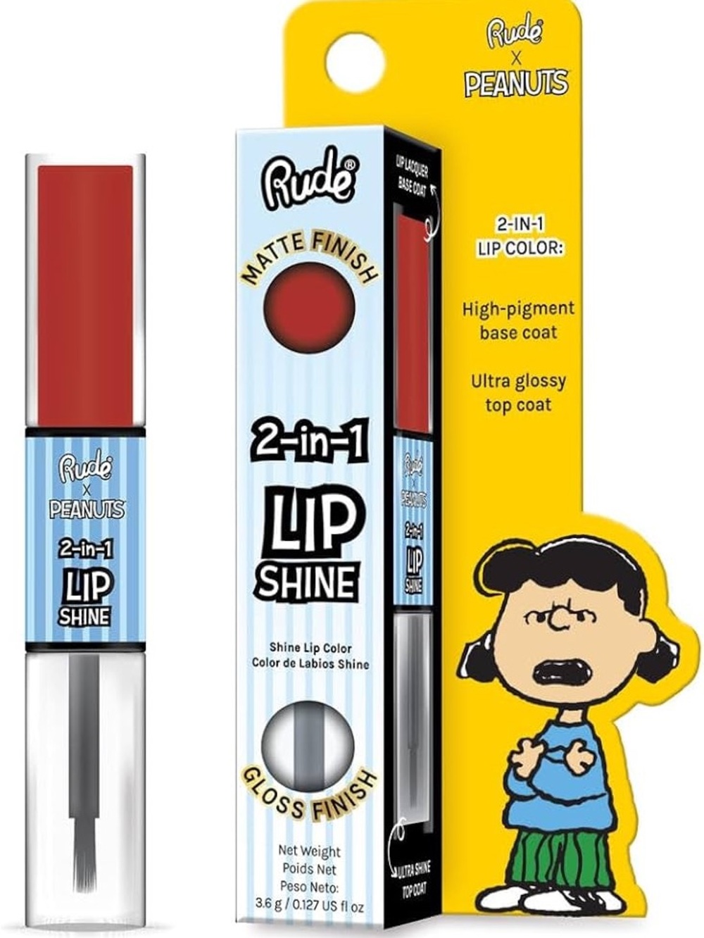 Rude x Peanuts 2-in-1 Lip Shine — Crabby 38482